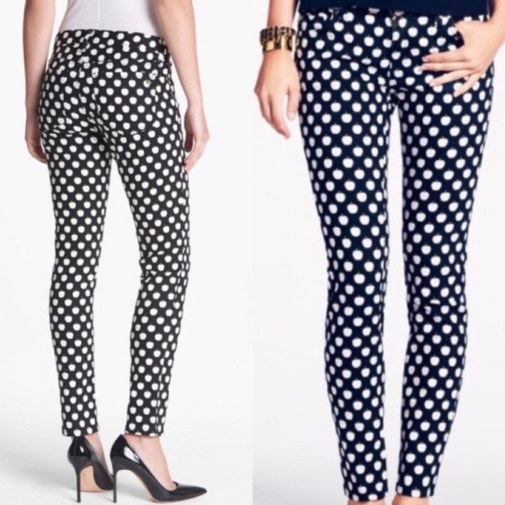 Kate Spade Broome Street Pants Apple Print Sz 26